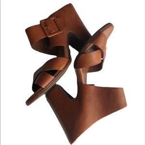 Kork Ease Sandals Leather Covered Heel and Buckle